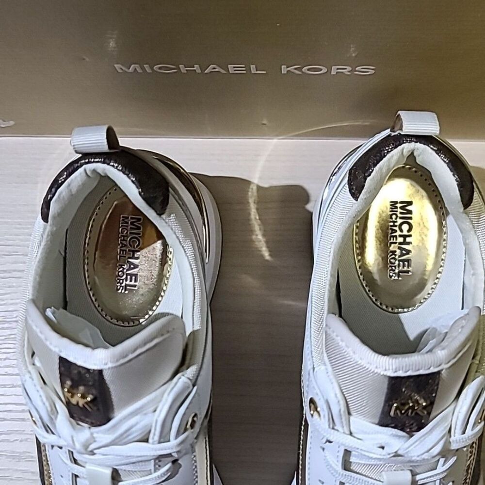 Michael Kors Georgie Trainer Optic White Multi US 6.5 Medium NEW - Picture 4 of 8